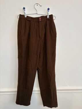 Vintage Herman Geist Woman's Pants 100% Wool Flat Front Lined - size 2